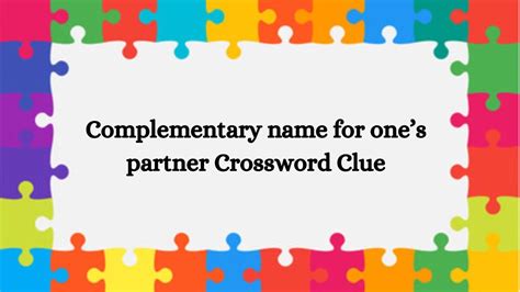 crossword clue partner